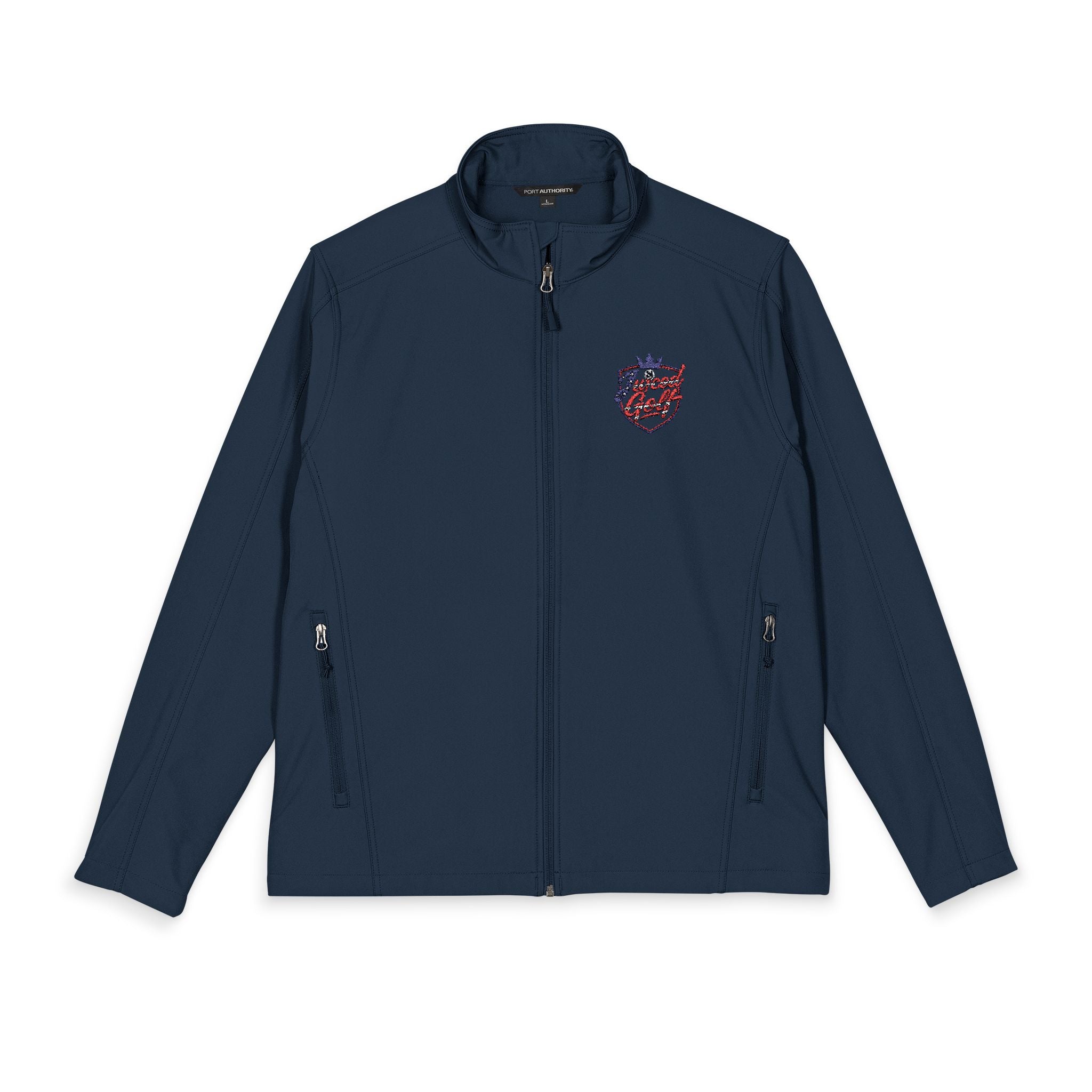Juiced Golf Men's Soft Shell Jacket — OG Shield Embroidered Golf Jacket