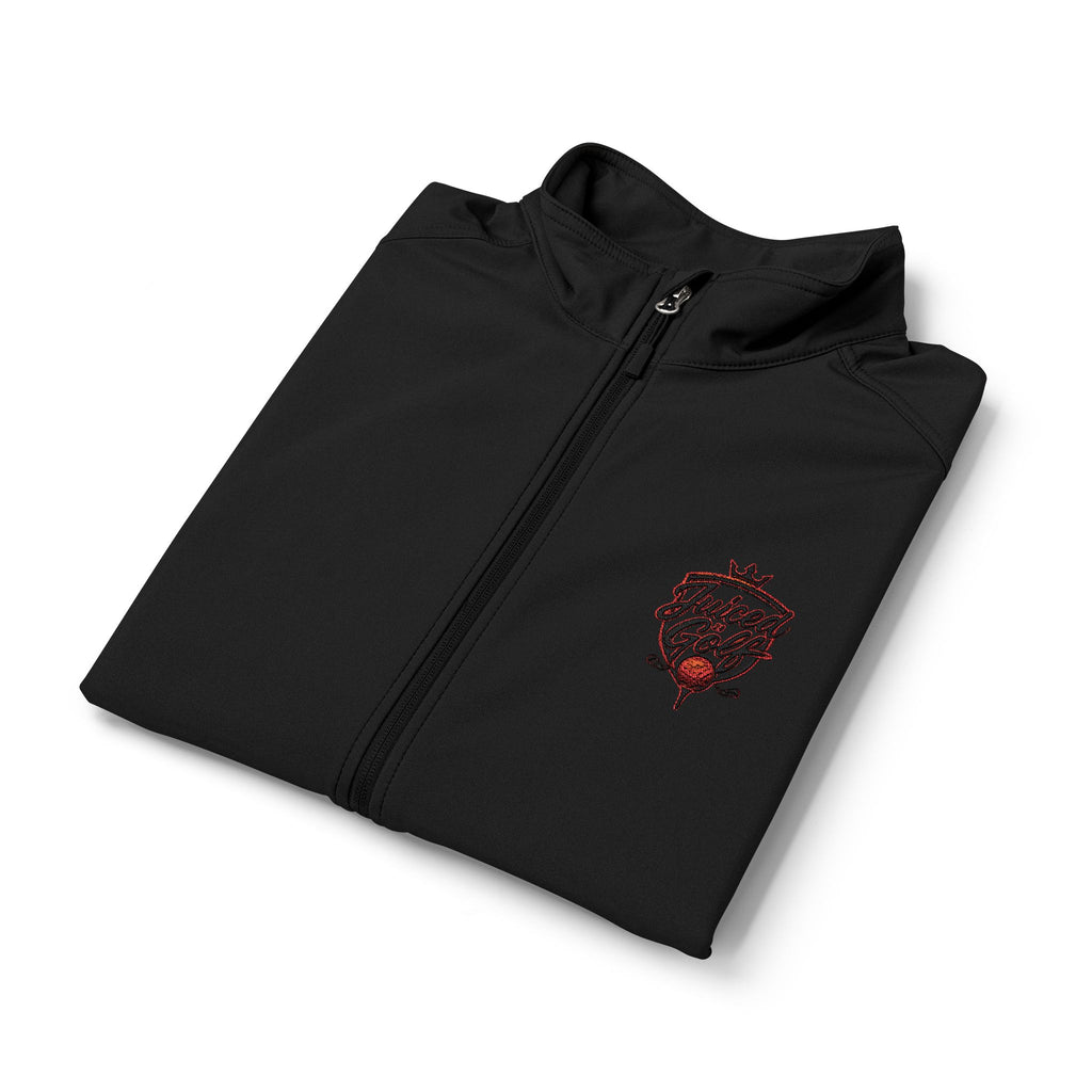 Juiced Golf Men's Vest — Red & Black Crest Soft Shell