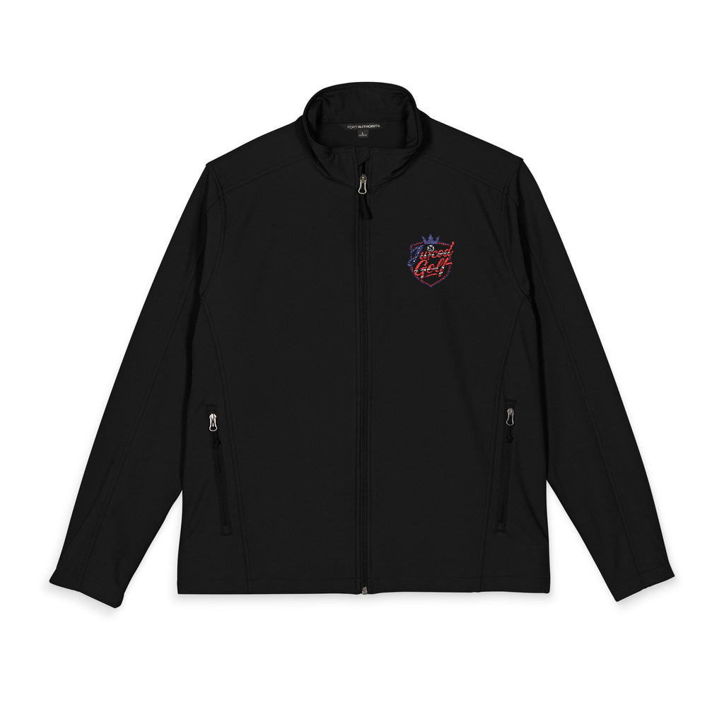 Juiced Golf Men's Soft Shell Jacket — OG Shield Embroidered Golf Jacket