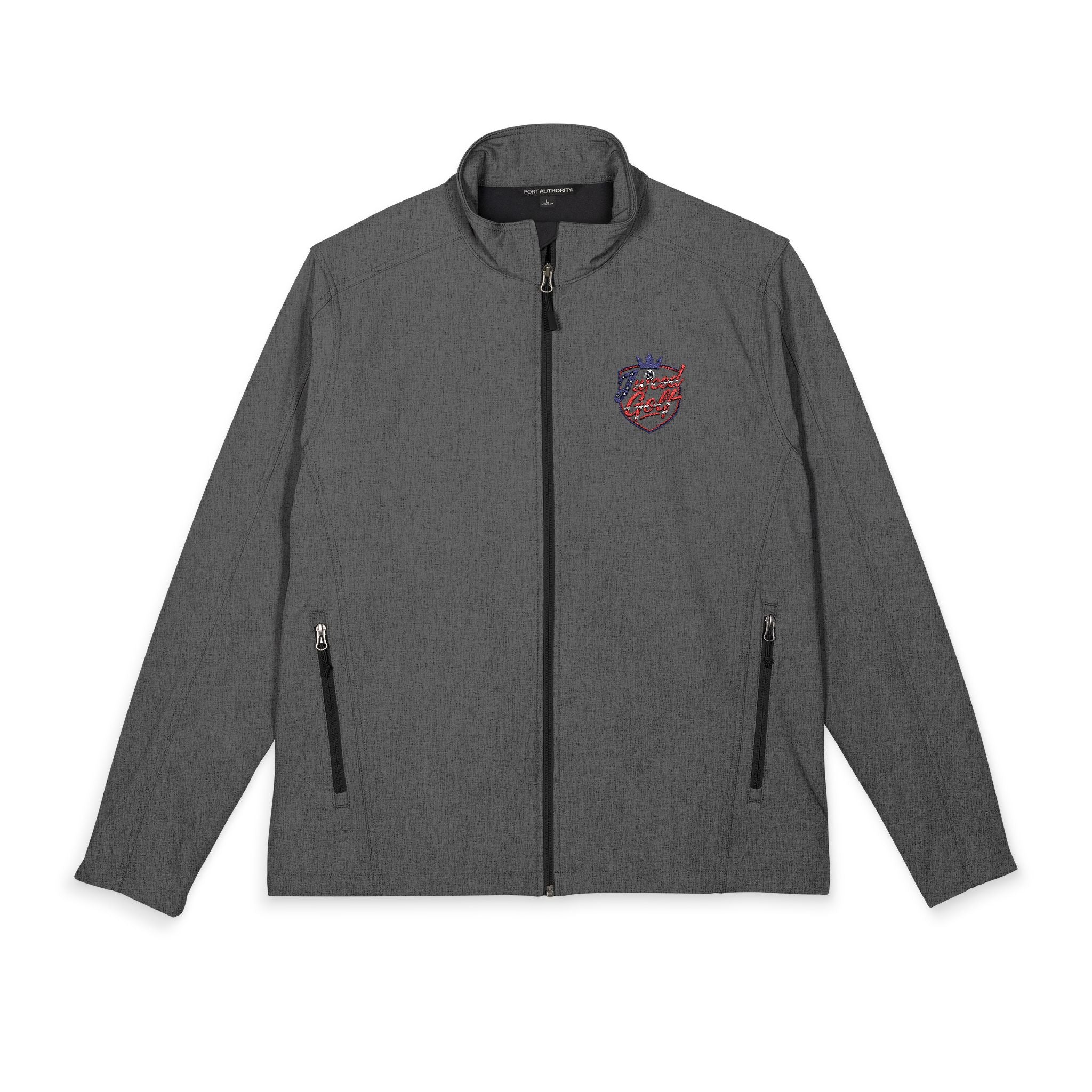 Juiced Golf Men's Soft Shell Jacket — OG Shield Embroidered Golf Jacket